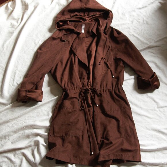 Daisies Medium Rustic Draw-String Hooded Jacket - Picture 1 of 4